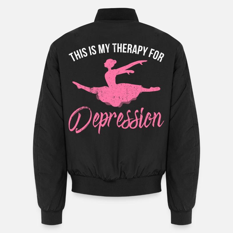 Dance Therapy for Depression Pink - Unisex Bomber Jacket - black