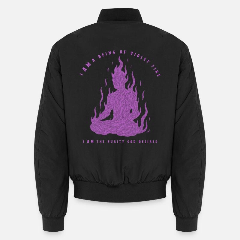 Violet Fire Meditation Unisex Bomber Jacket