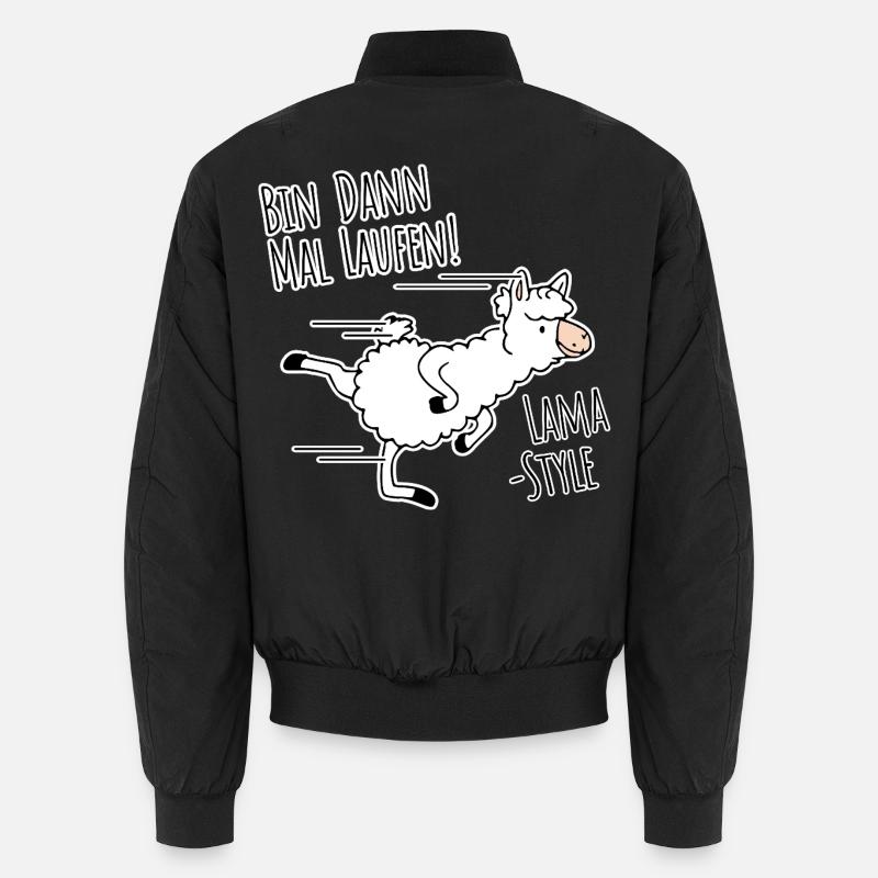 I'm off for a run! Silly llama jogging Unisex Bomber Jacket