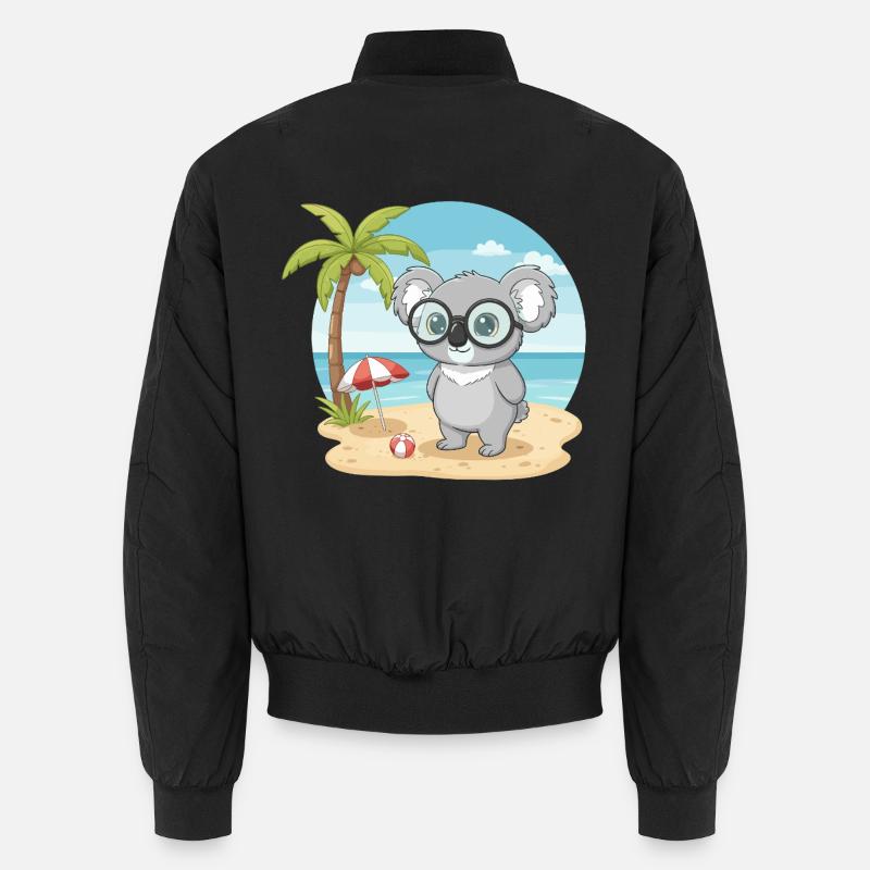 Cute Koala with Glasses Beach Summer Vacation Unisex Bomber Jacket
