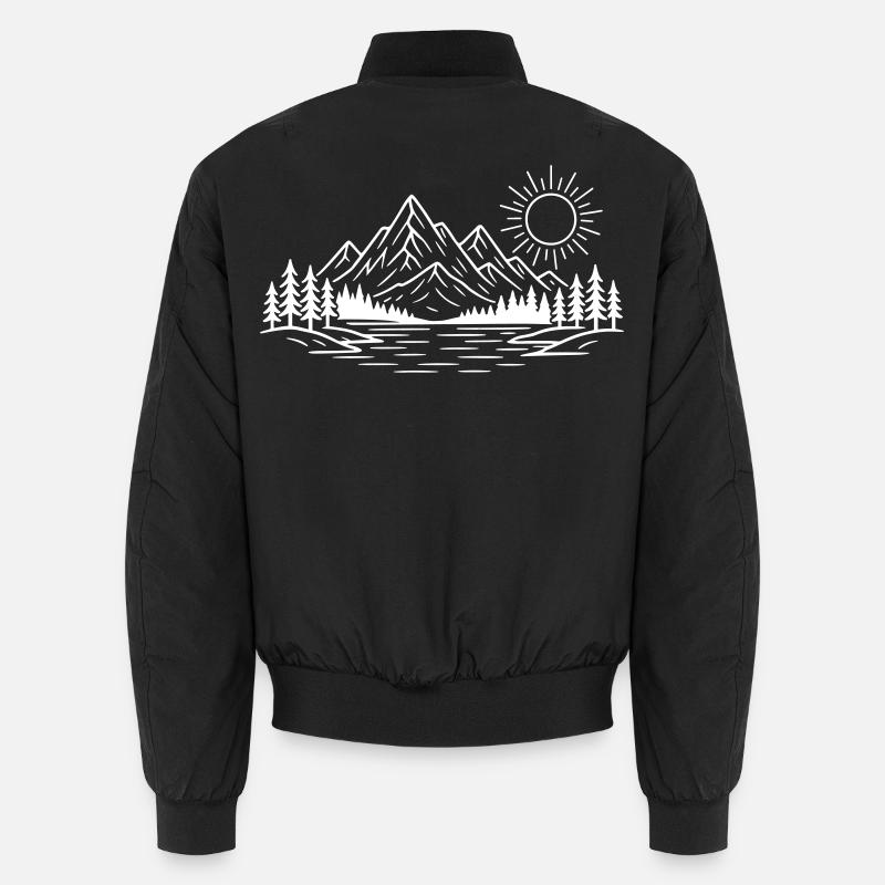 Forêt naturelle des montagnes - Bomber unisexe - noir
