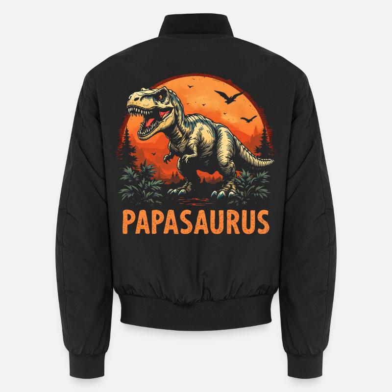 Papasaurus Bester Papa starker Vater Geschenk - Unisex Bomberjacke - Schwarz