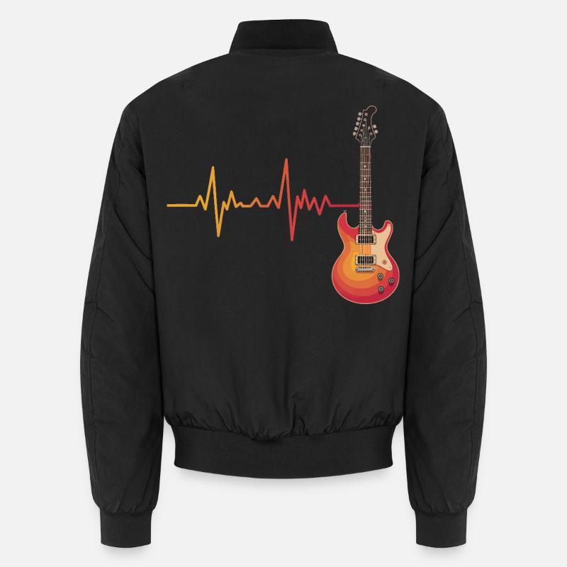 Heartbeat Guitar Gradient Unisex Bomber Jacket