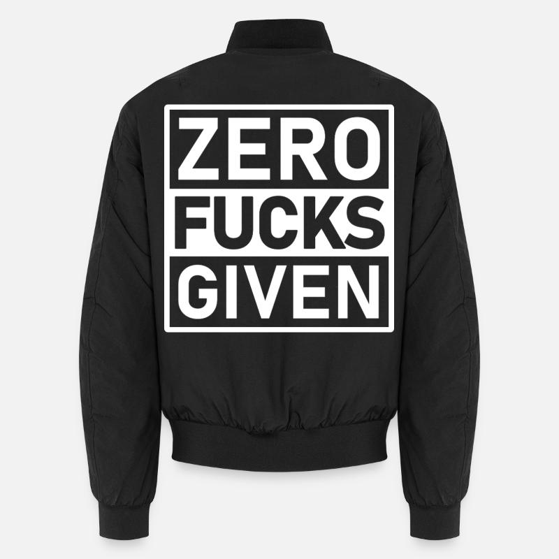Zero Fucks Given Warnetikett - Unisex Bomberjacke - Schwarz