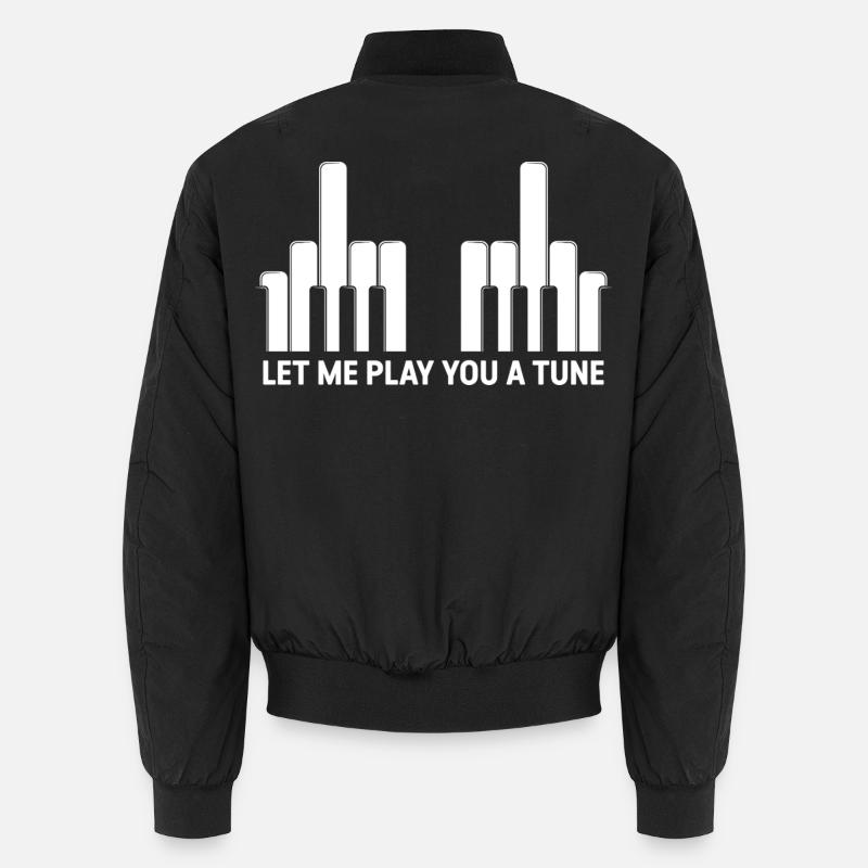 Klaviertasten Mittelfinger - Unisex Bomberjacke - Schwarz