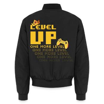 Lustiges Level Up One More Level Gamer Pixel Gaming - Unisex Bomberjacke - Schwarz - Hinten - AI Model Male 185 light (185cm)