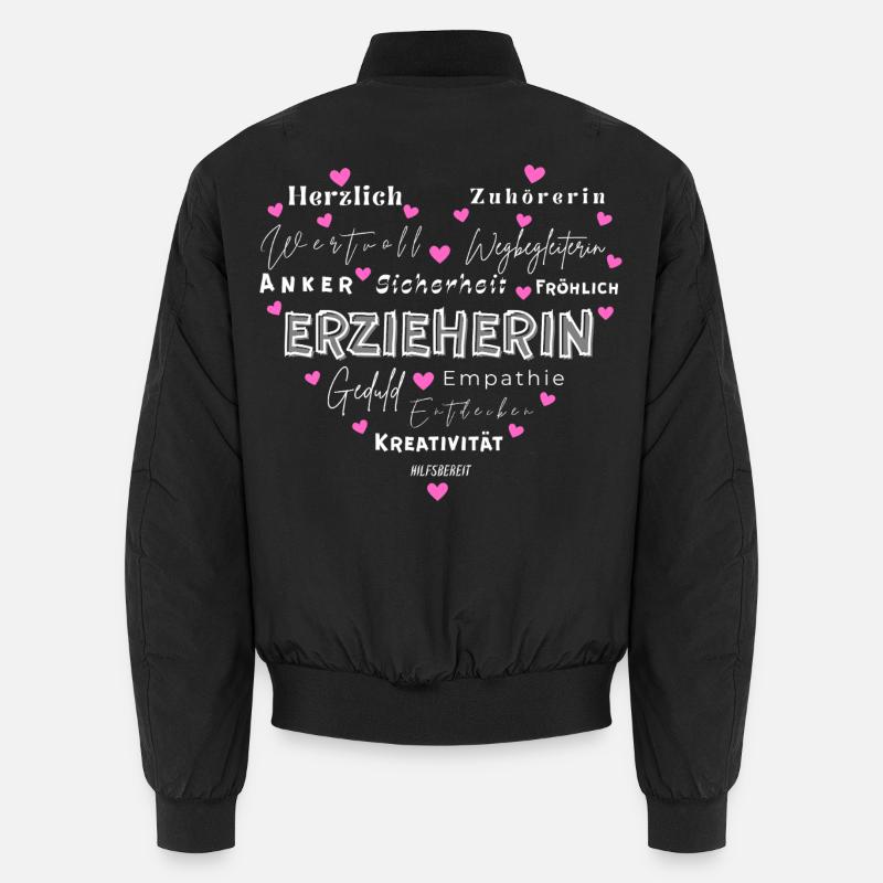 Erzieherin Herz - Unisex Bomberjacke - Schwarz