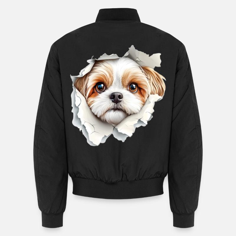 shih tzu - Unisex Bomber Jacket - black