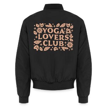 Club de groupe des amateurs de yoga esthétique beige - Bomber unisexe - noir - Dos - AI Model Male 185 light (185cm)