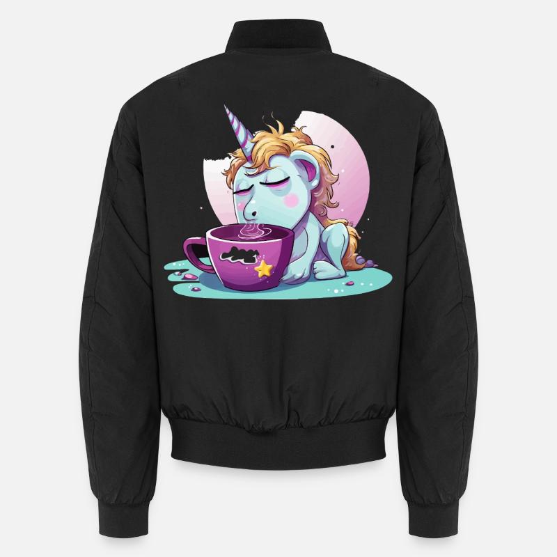 Schlummerndes Einhorn Kaffeezauber Unisex Bomberjacke