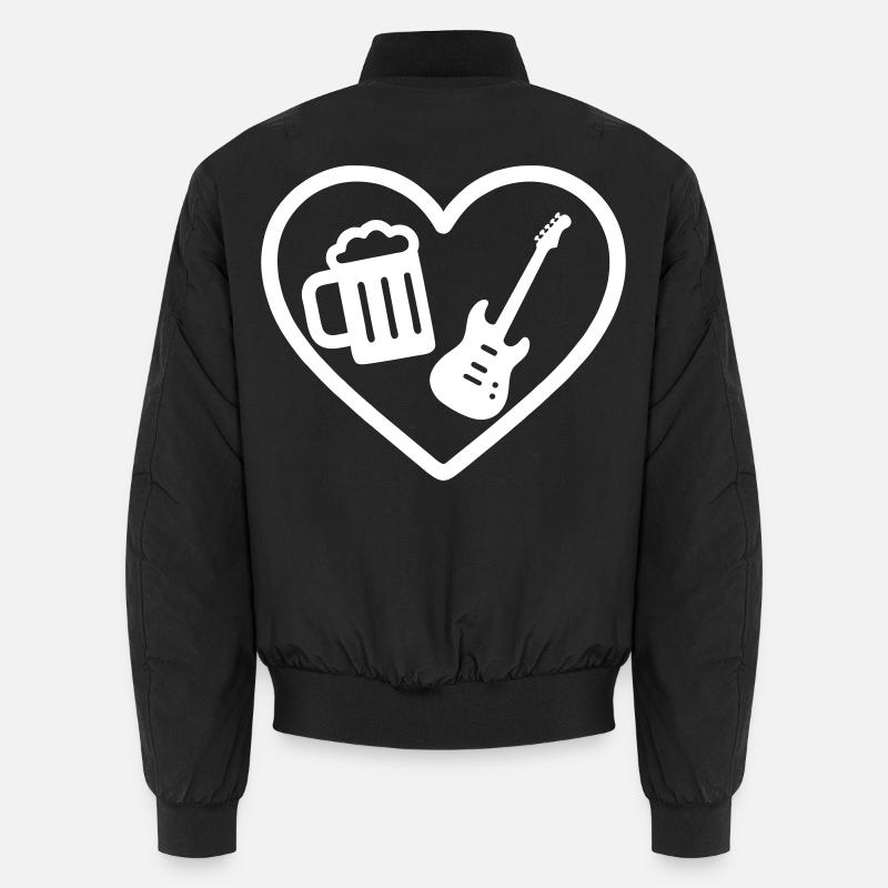 Heart Rock Beer - Unisex Bomber Jacket - black