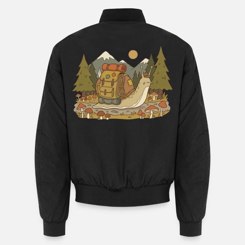 Waldpfad Rucksackabenteuer - Unisex Bomberjacke - Schwarz