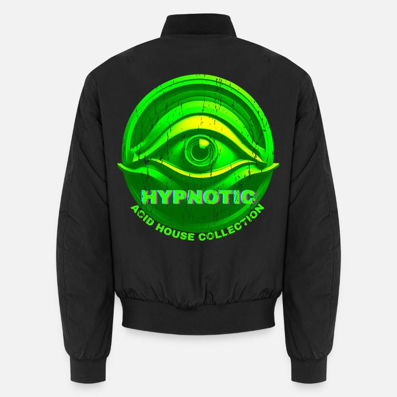 Hypnotic Eye 3D Acid House Techno Rave Glitch Bomber unisexe