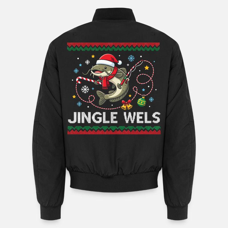 Petri Heil ! Poisson-chat mignon pêcheur de Noël Bomber unisexe