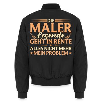 Peintre d’adieu retraité légendaire à la retraite - Bomber unisexe - noir - Dos - AI Model Male 185 light (185cm)