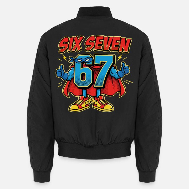 6-7 Meme 67 – Sechs Sieben Schulwitz - Unisex Bomberjacke - Schwarz