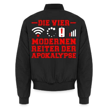Ordinateurs LES QUATRE CAVALIERS DE L’APOCALYPSE MODERNE - Bomber unisexe - noir - Dos - AI Model Male 185 light (185cm)