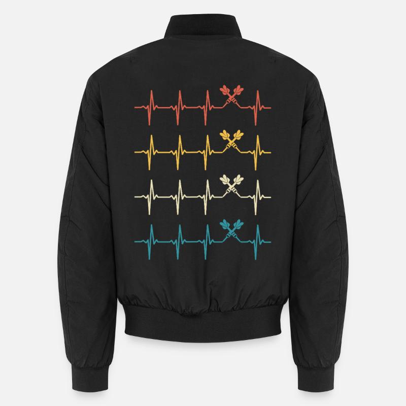 Dart Herzschlag Retro Darts Darter Unisex Bomberjacke
