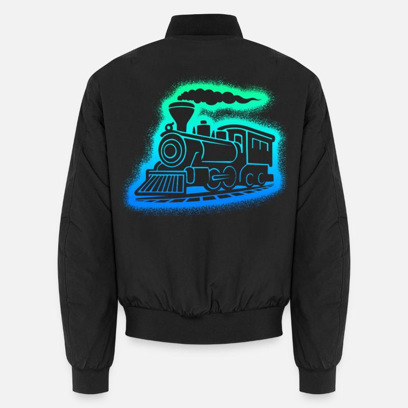 Dampflok Modelleisenbahn Herren Jungen Eisenbahn Unisex Bomberjacke