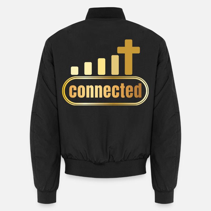 Connecté - croix - or - chrétien Bomber unisexe