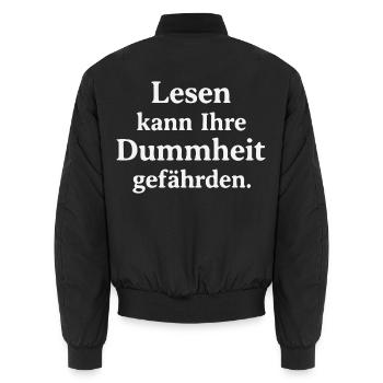 Lire peut mettre en péril votre stupidité - Bomber unisexe - noir - Dos - AI Model Male 185 light (185cm)