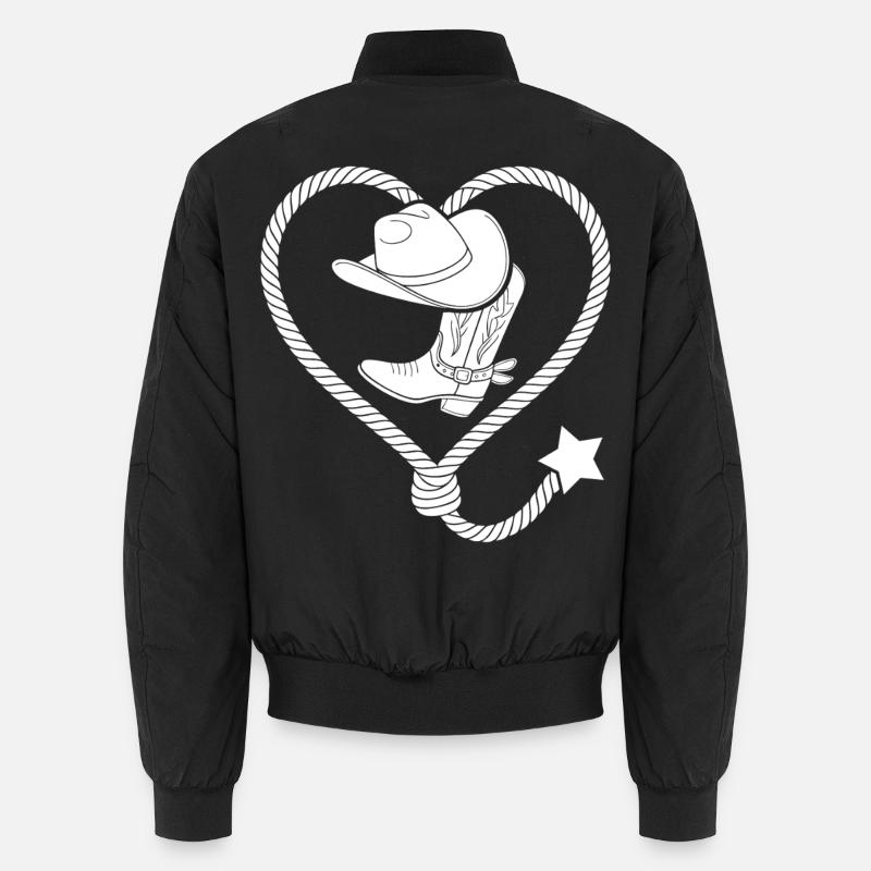 Heart Lasso Line Dance Stetson - Unisex Bomber Jacket - black