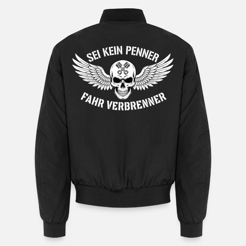 Ride Combustion Engine – Biker Skull Statement - Unisex Bomber Jacket - black