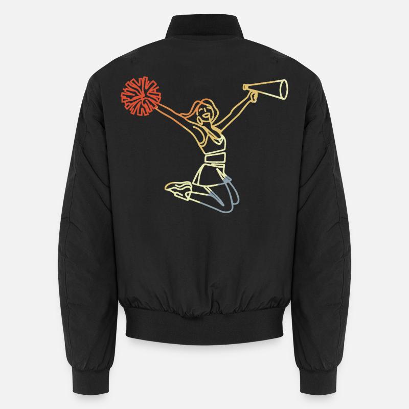 Retro Cheerleader Sketch - Unisex Bomber Jacket - black