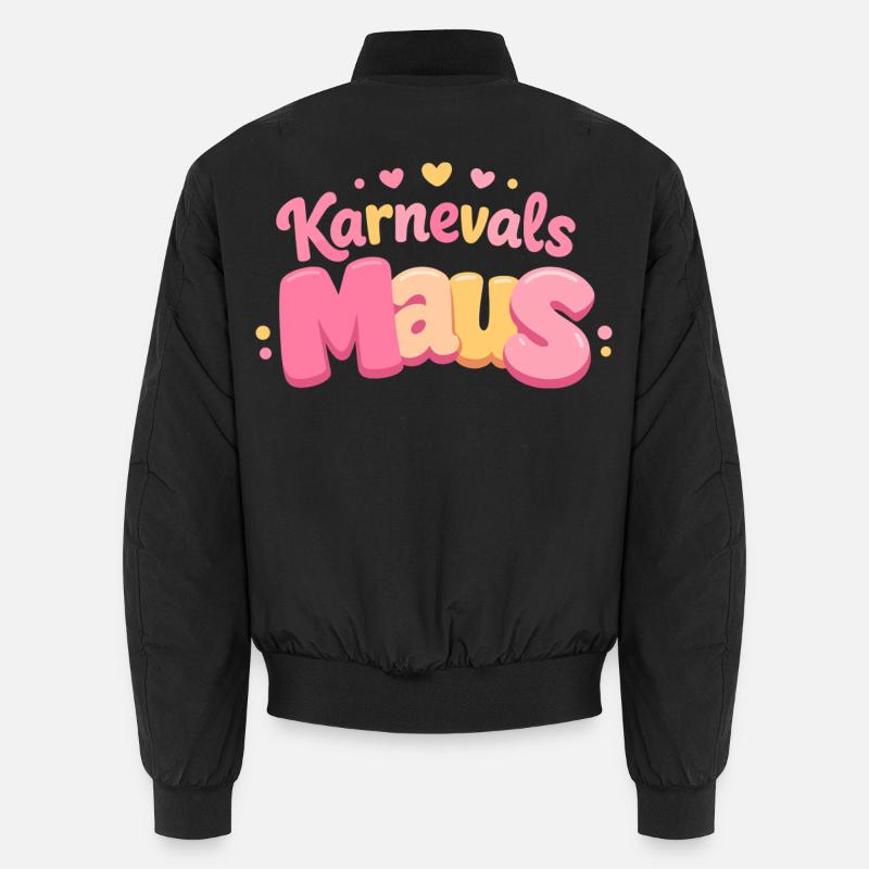 Karnevalsmaus Kölsche Mädsche – Karneval Köln - Unisex Bomberjacke - Schwarz