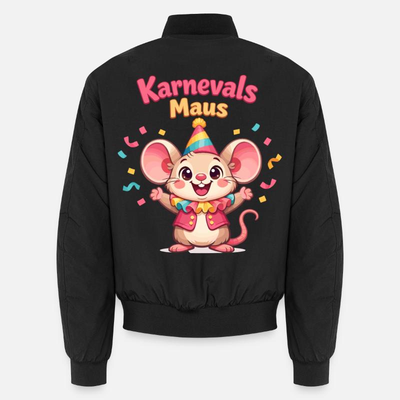 Karnevalsmaus Kölsche Mädsche – Kölle Alaaf - Unisex Bomberjacke - Schwarz