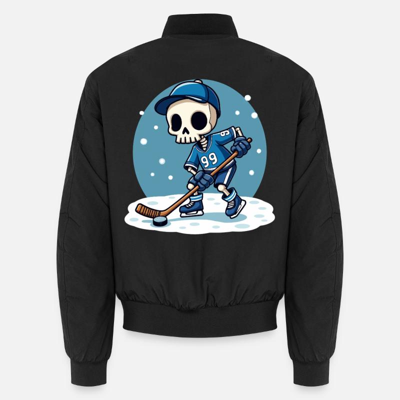 Skelett Eishockeyspieler Nummer 99 Wintersport Unisex Bomberjacke