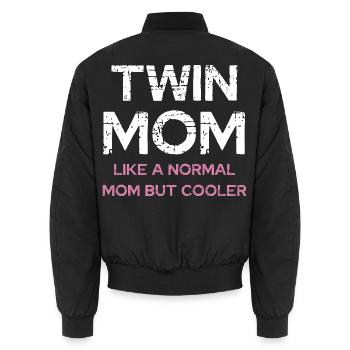 Zwillingsmama – cooler als normale Mama - Unisex Bomberjacke - Schwarz - Hinten - AI Model Male 185 light (185cm)