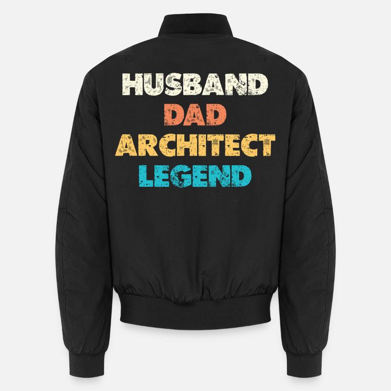 Husband Dad Architect Legend - Unisex Bomber Jacket - black
