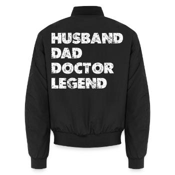 Héros Combo Mari Père Docteur - Bomber unisexe - noir - Dos - AI Model Male 185 light (185cm)