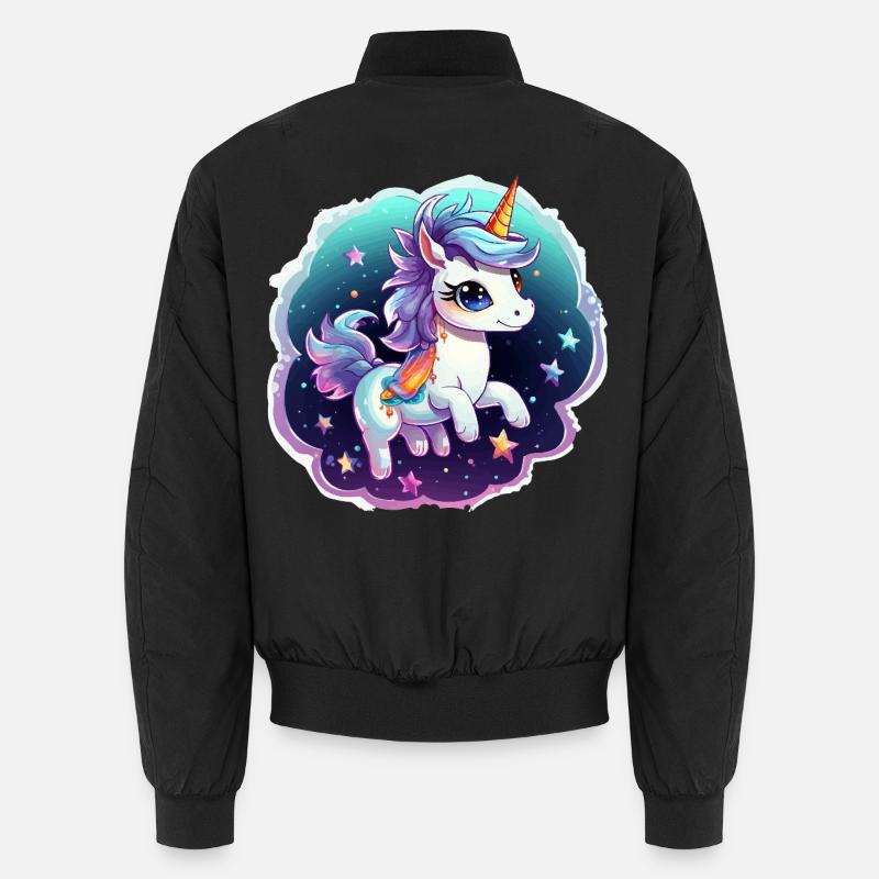 Kosmisches Einhorn mit Schal Unisex Bomberjacke