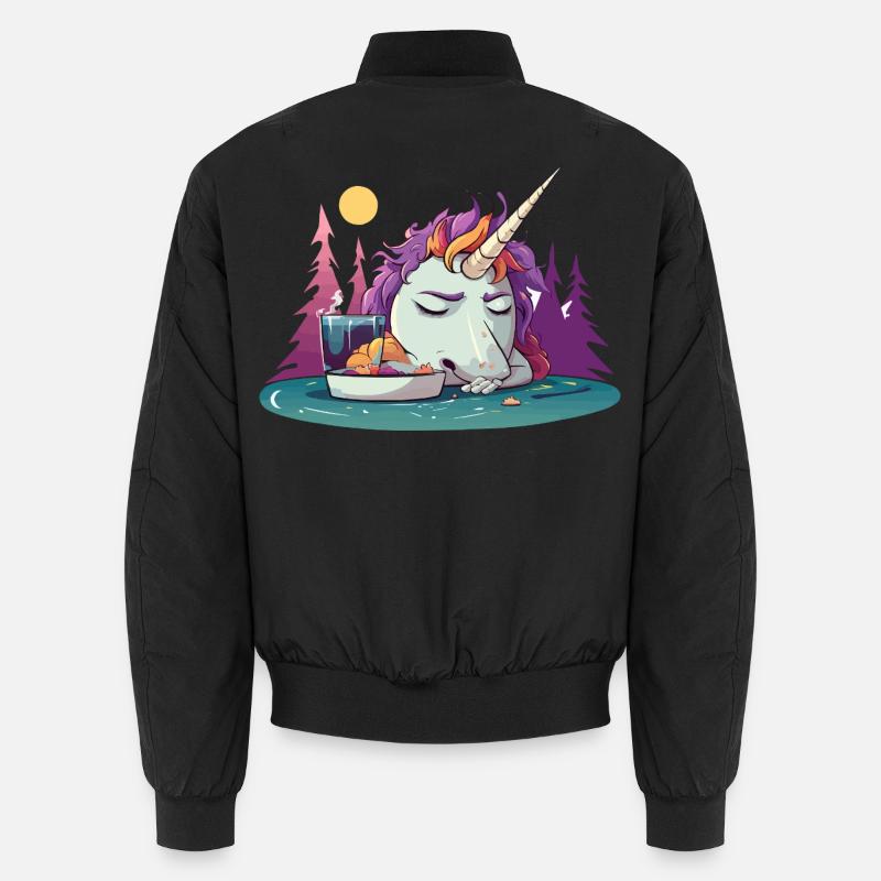 Verschlafenes Einhorn am Teich Unisex Bomberjacke
