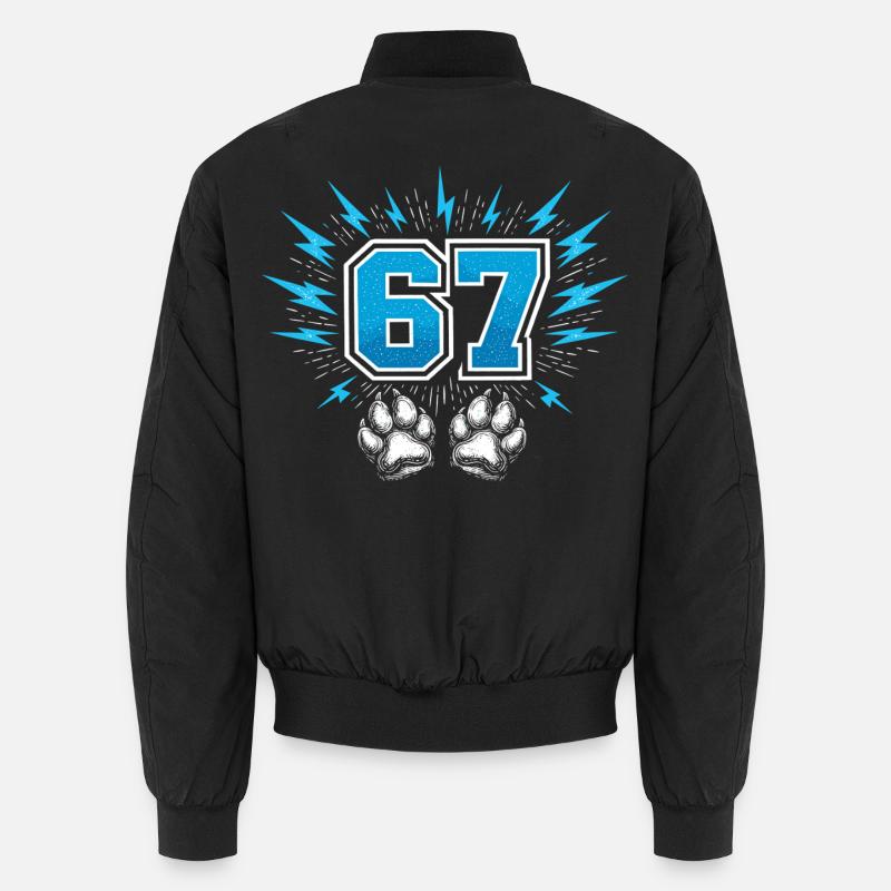 67 Six Seven Meme Funny | Dog Paw Unisex Bomber Jacket
