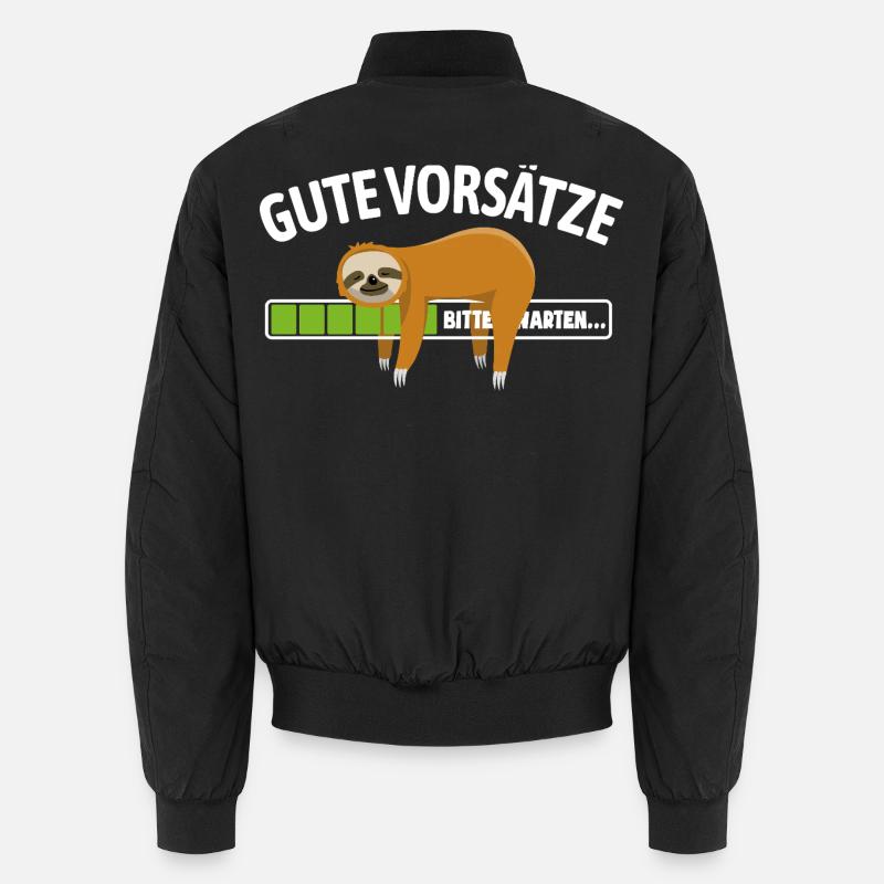 Sloth | Anti Good Resolutions, Chilling - Unisex Bomber Jacket - black