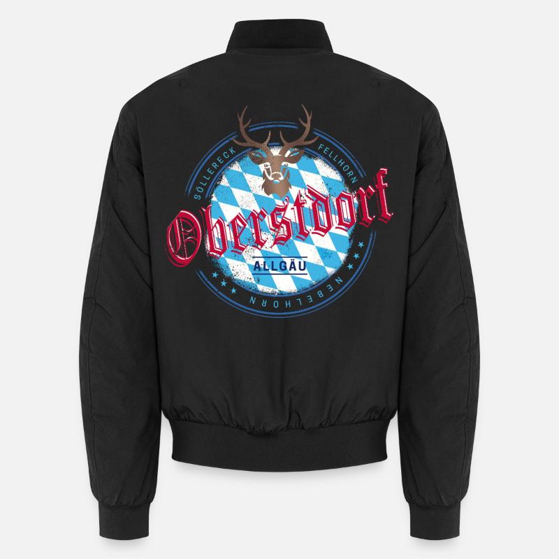Oberstdorf Bavaria Germany Allgäu Souvenir - Unisex Bomber Jacket - black