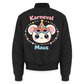 Karneval Maus Kostüm Damen Süß Fasching - Unisex Bomberjacke - Schwarz - Hinten - AI Model Male 185 light (185cm)