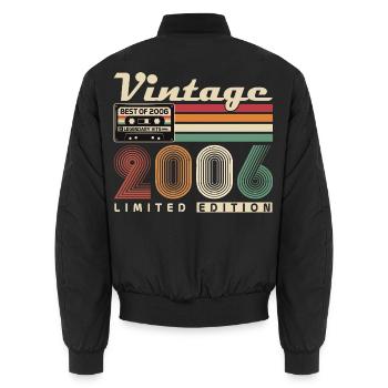 Original 2006 Vintage Vintage Anniversaire Rétro - Bomber unisexe - noir - Dos - AI Model Male 185 light (185cm)