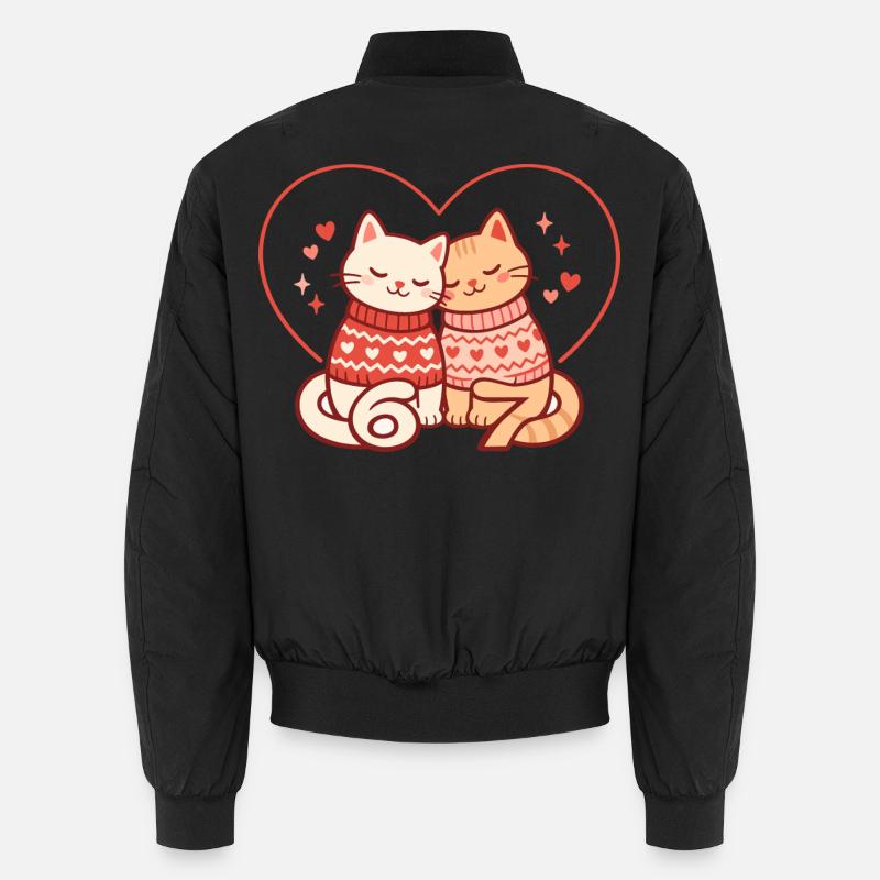 Chats Saint-Valentin 67 Six Seven Drôles Mignons Bomber unisexe