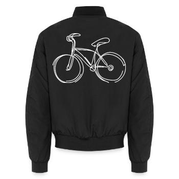 Fahrrad Skizze - Unisex Bomberjacke - Schwarz - Hinten - AI Model Male 185 light (185cm)