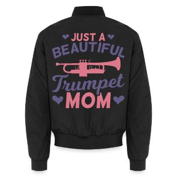 Maman trompettiste - Bomber unisexe - noir - Dos - AI Model Male 185 light (185cm)