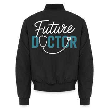 Future Doctor Stethoscope Design - Unisex Bomber Jacket - black - Back - AI Model Male 185 light (185cm)