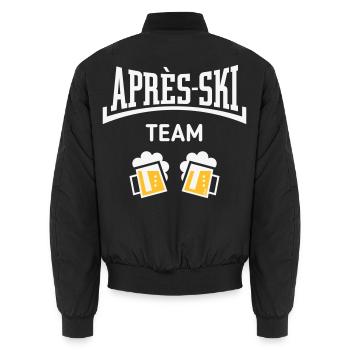 Après-Ski Team (Bier Apres Ski Konkav / NEG 2C) - Unisex Bomberjacke - Schwarz - Hinten - AI Model Male 185 light (185cm)