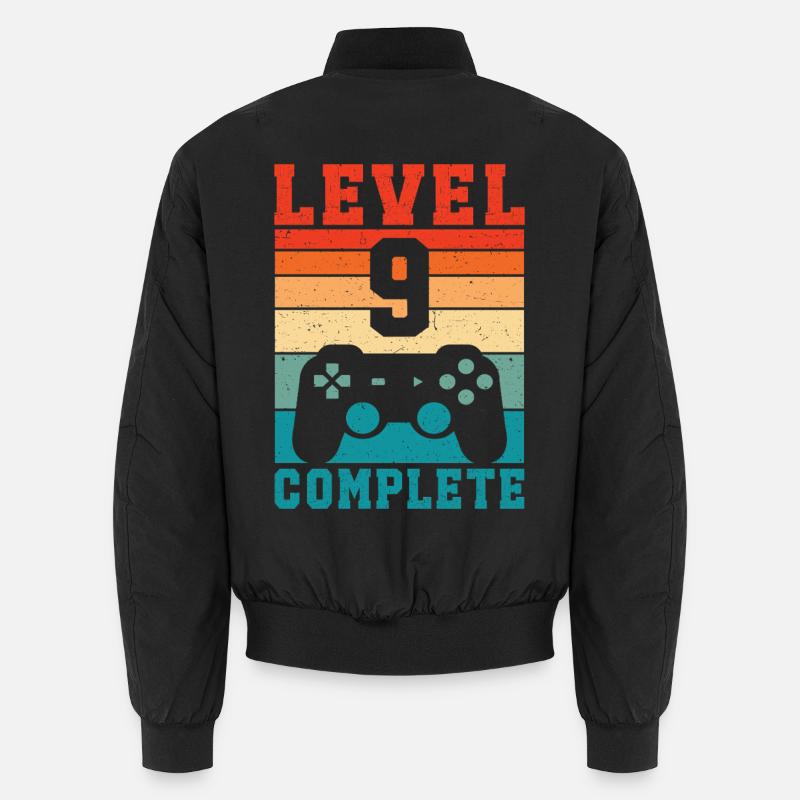 9. Geburtstag Level 9 Complete 9 Jahre Gamer  Unisex Bomberjacke