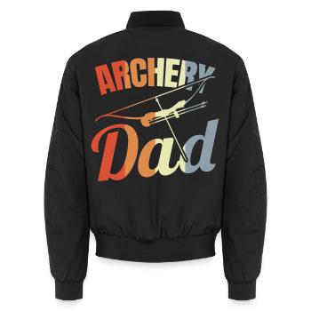 Archer father - Unisex Bomber Jacket - black - Back - AI Model Male 185 light (185cm)