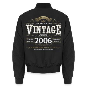 20e anniversaire Millésime Janvier 2006 - Bomber unisexe - noir - Dos - AI Model Male 185 light (185cm)