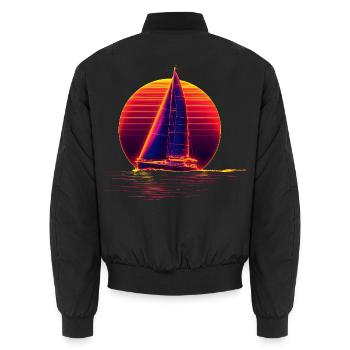 Retro Segeln - Unisex Bomberjacke - Schwarz - Hinten - AI Model Male 185 light (185cm)